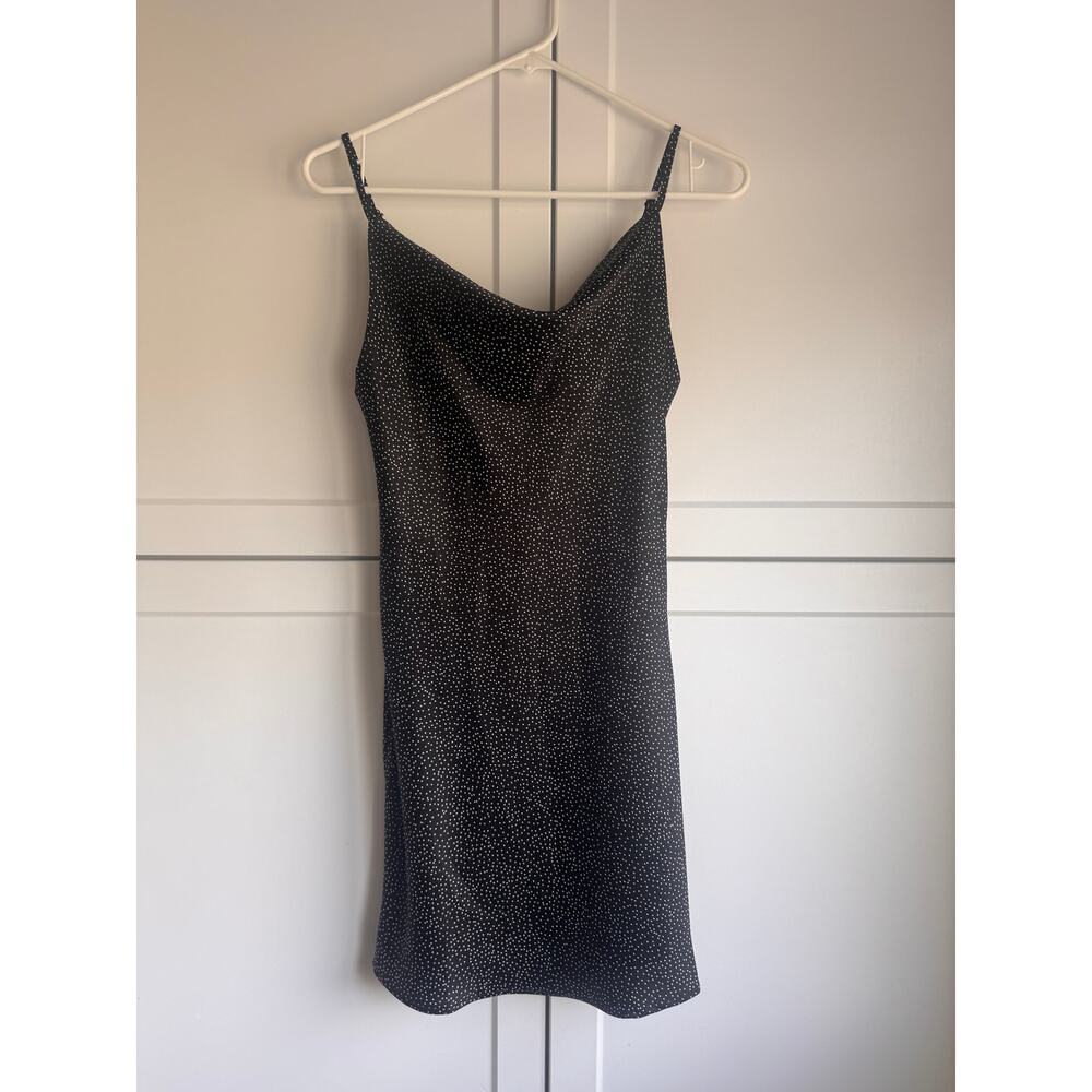 Urban Outfitters UO Polka Dot Slip Dress XS Black White Adjustable Straps